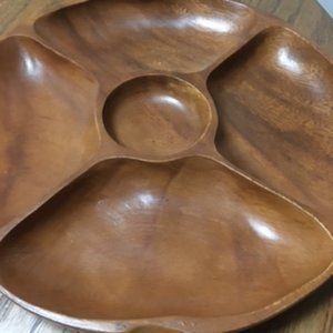 Vintage Serving Bowl Monkey Pod